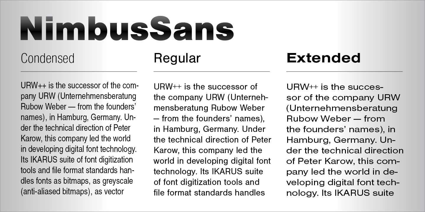 Шрифт Nimbus Sans