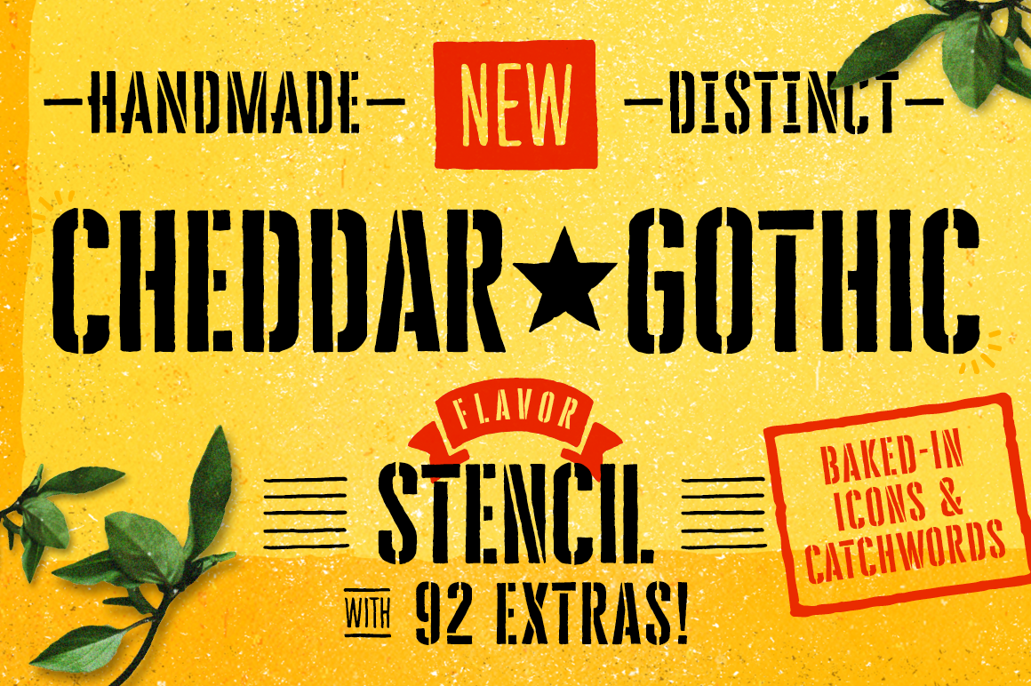 Шрифт Cheddar Gothic Stencil