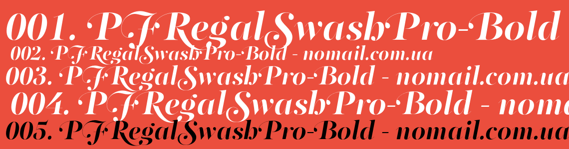 Шрифт PF Regal Swash Pro