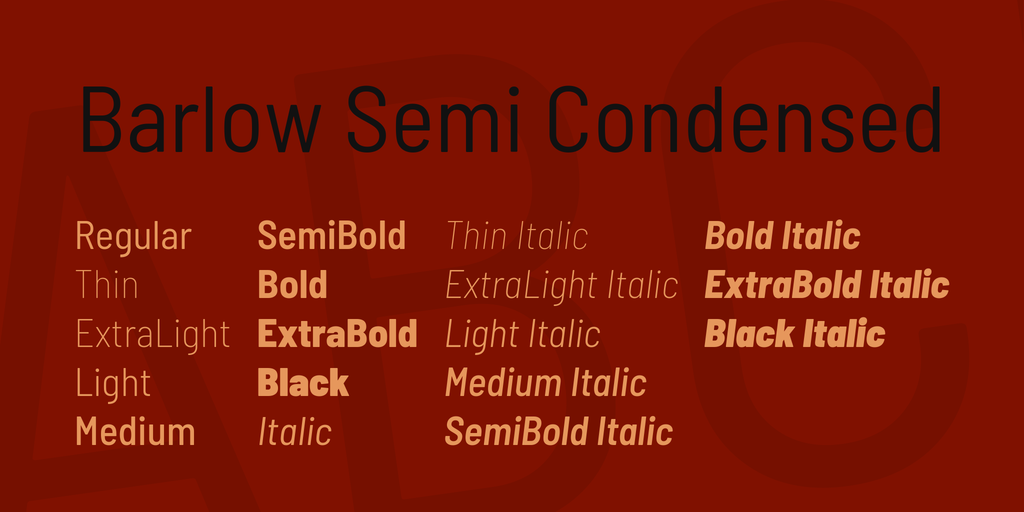 Шрифт Barlow Semi Condensed