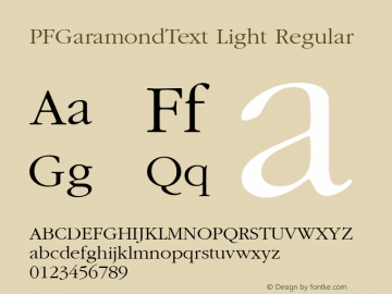 Шрифт PF Garamond Text