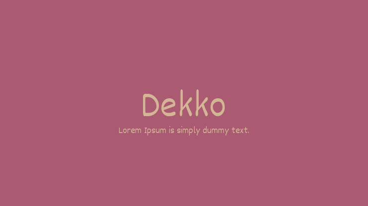 Шрифт Dekko