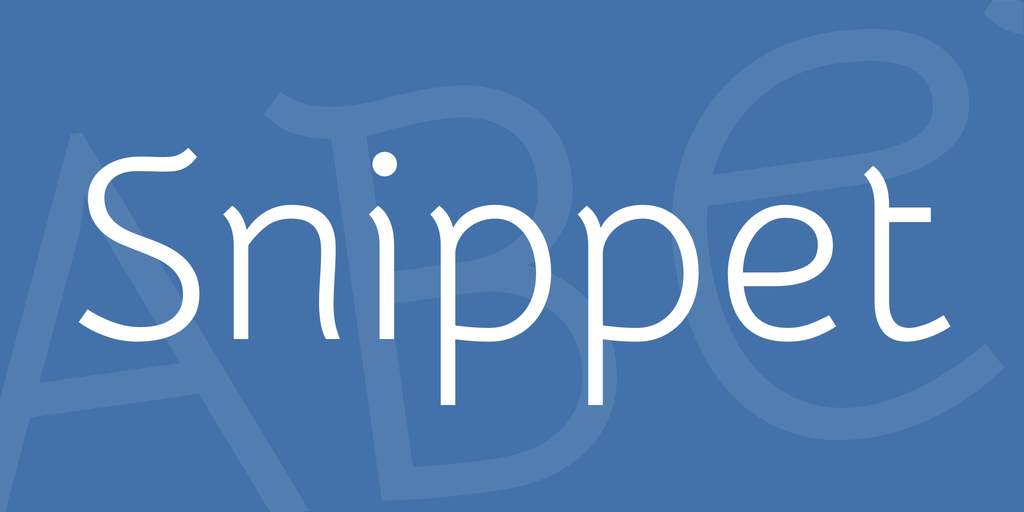 Шрифт Snippet