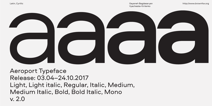 Шрифт Aeroport