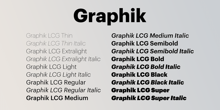 Шрифт Graphik LCG