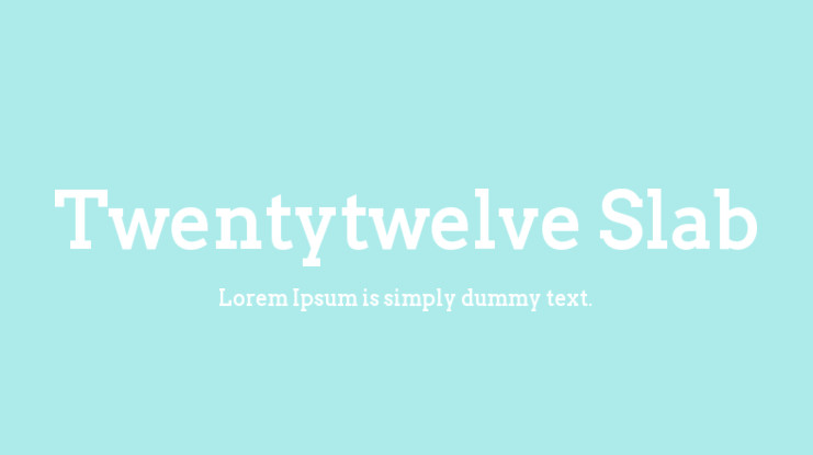 Шрифт Twentytwelve Slab