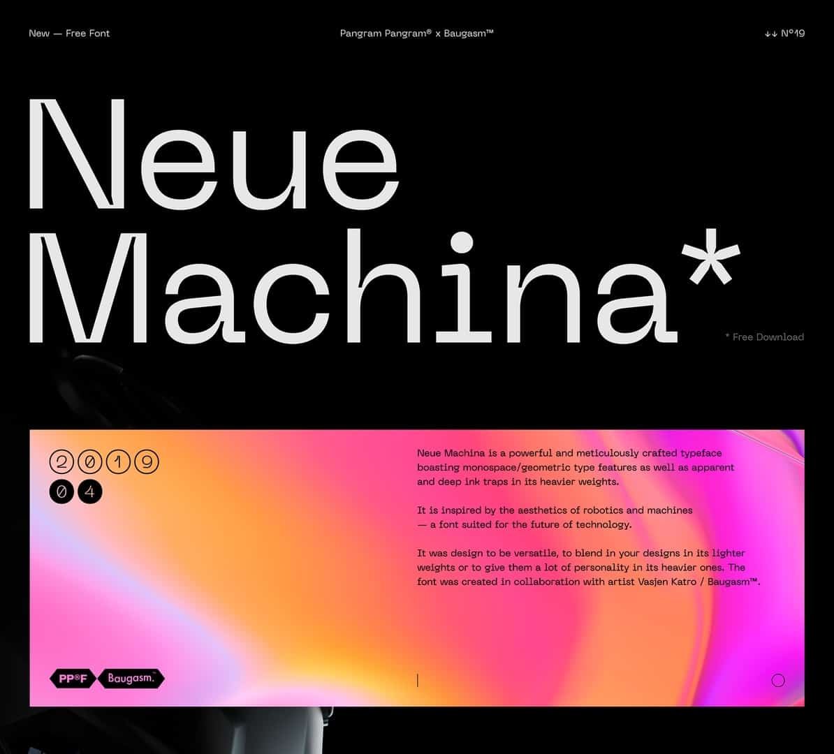 Шрифт Neue Machina