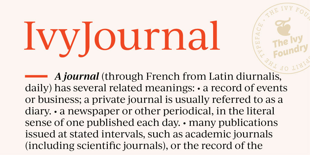 Шрифт Ivy Journal