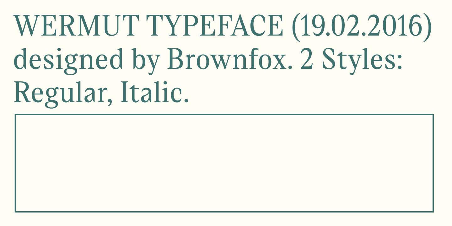 Шрифт Wermut