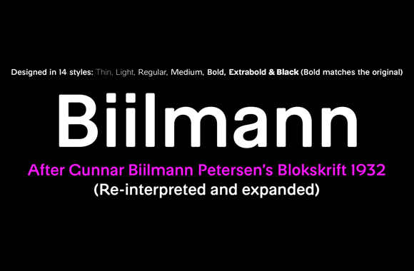 Шрифт Biilmann