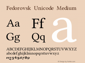 Шрифт Fedorovsk Unicode