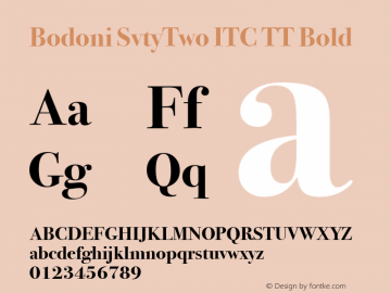 Шрифт Bodoni SvtyTwo