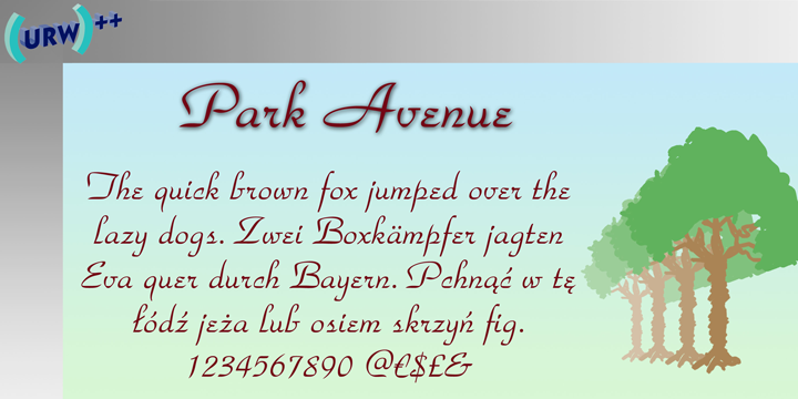 Шрифт Park Avenue