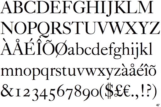 Шрифт Caslon Classico
