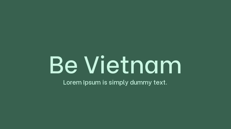 Шрифт Be Vietnam Pro