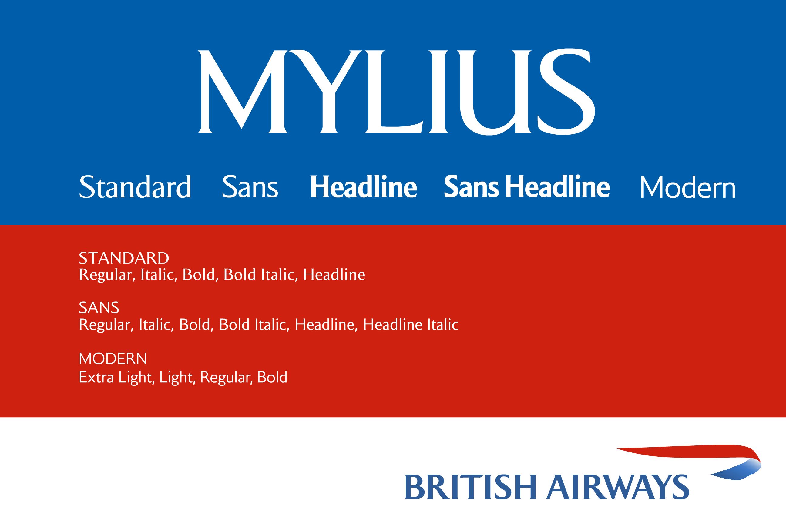 Шрифт Mylius Sans (British Airways)