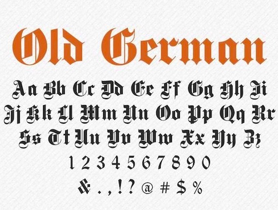 Шрифт Old German