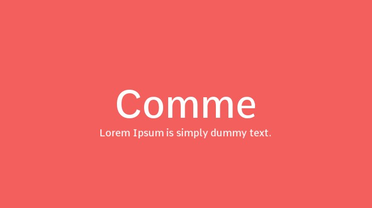 Шрифт Comme