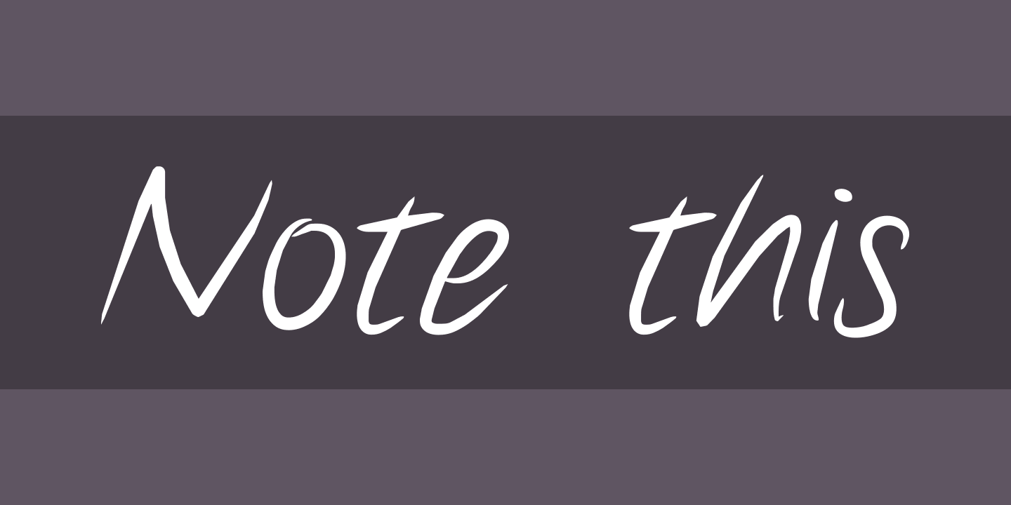 Шрифт Note this