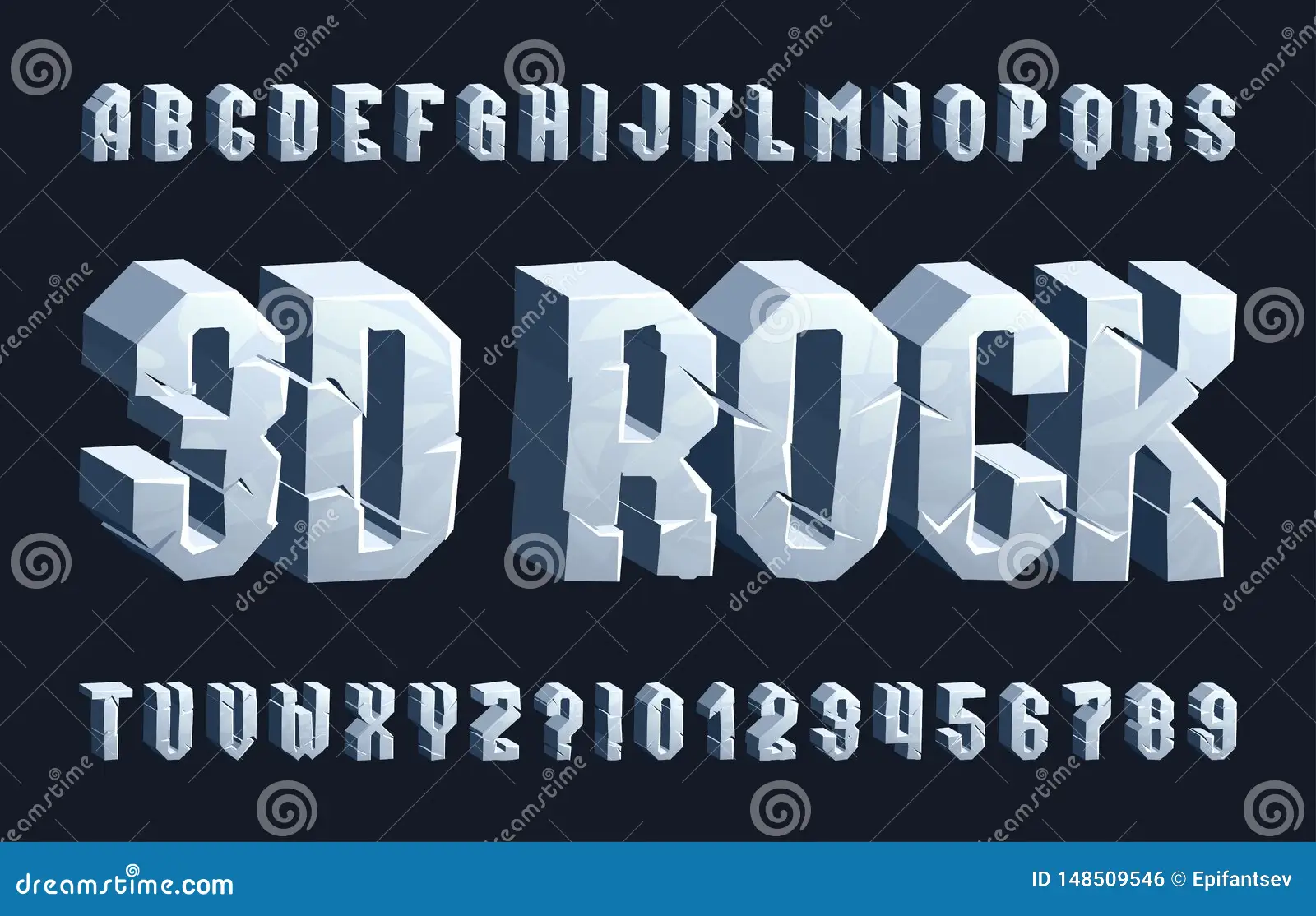 Шрифт Rock 3D
