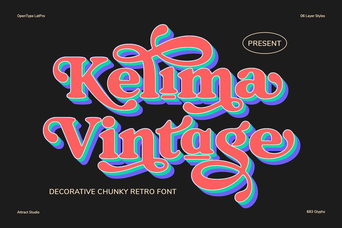 Шрифт Kelima Vintage