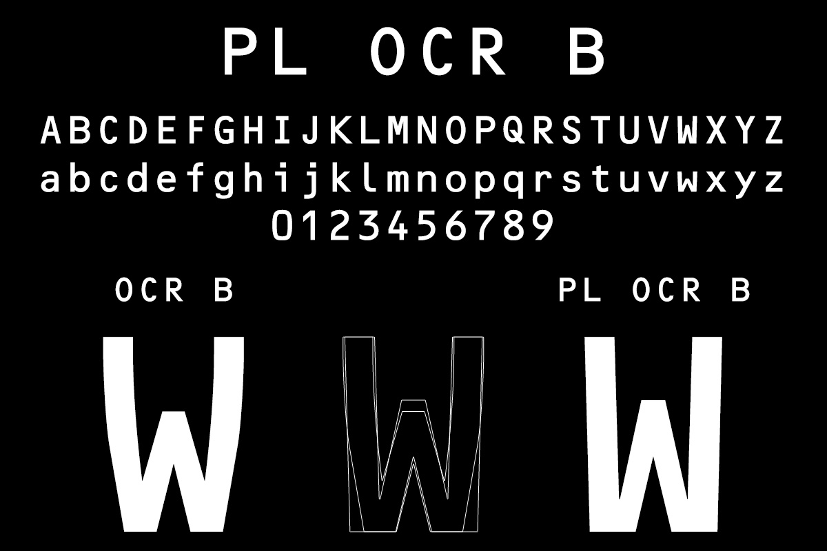 Шрифт PL OCR B
