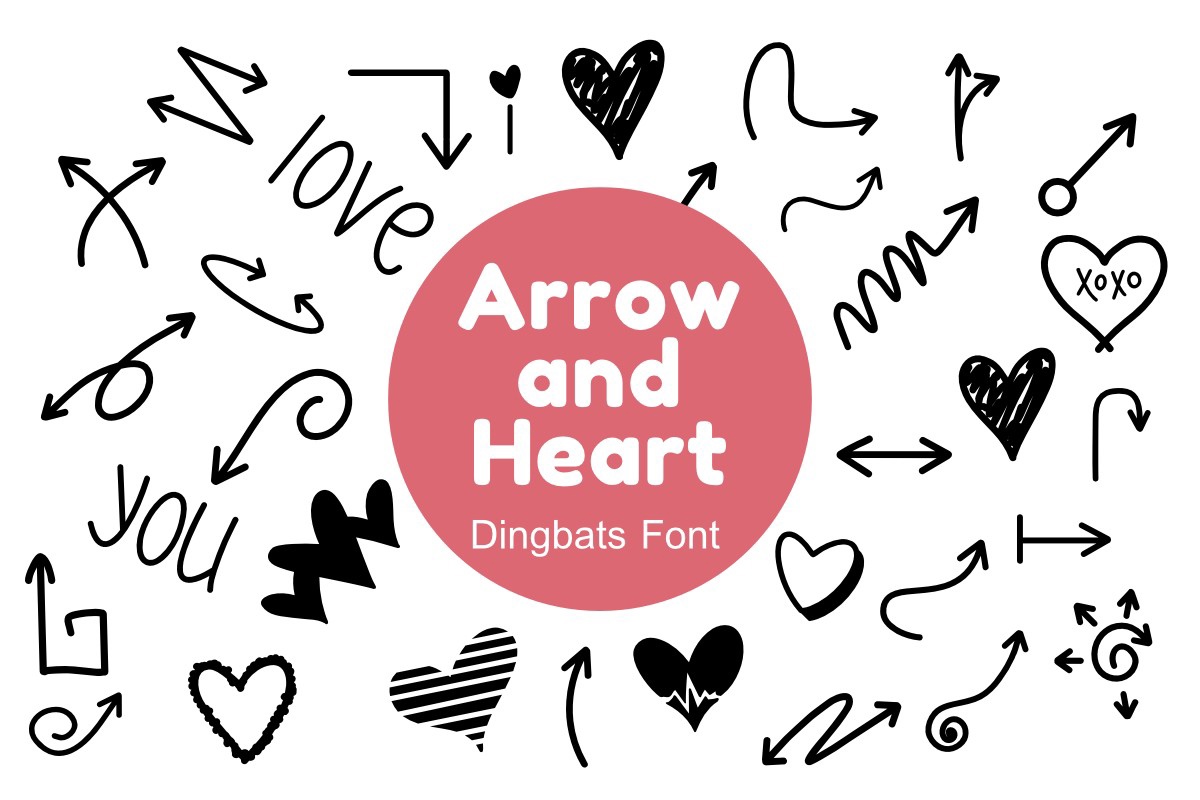 Шрифт Arrow and Heart