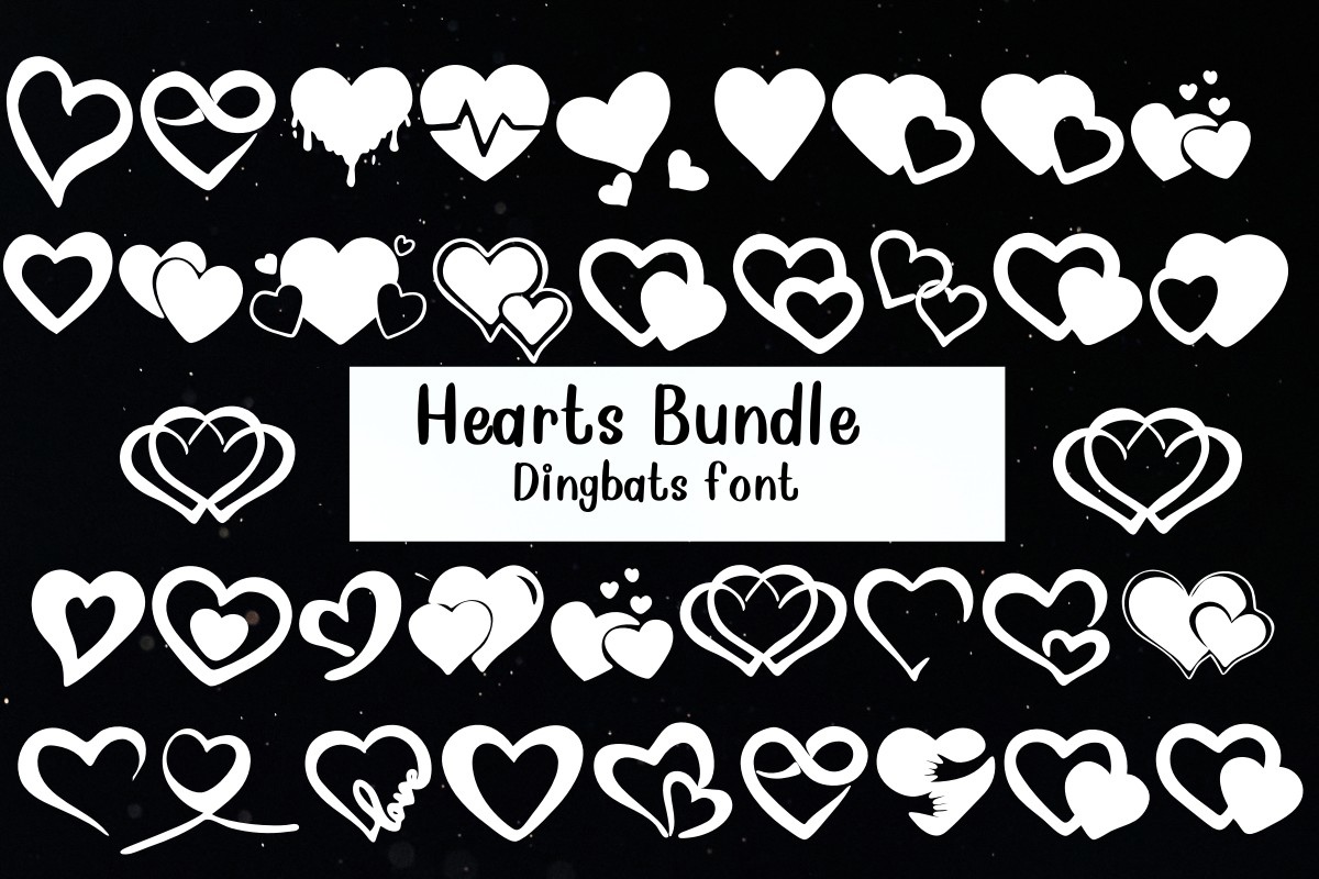 Шрифт Hearts Bundle