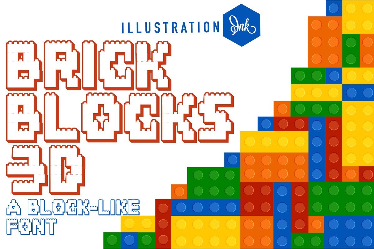 Шрифт ZP Brick Blocks 3D