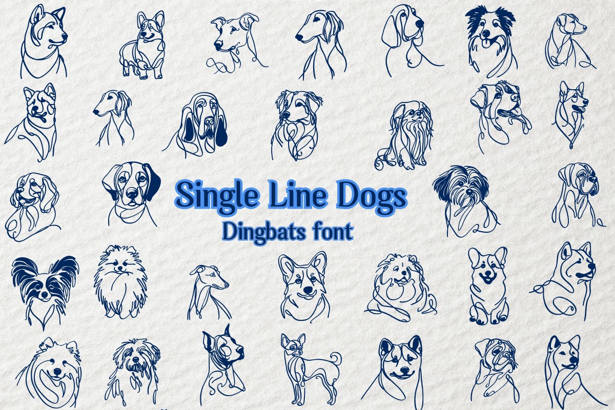 Шрифт Single Line Dogs