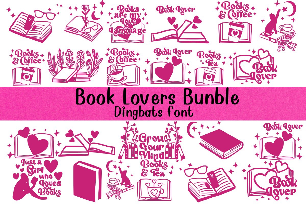 Шрифт Book Lovers Bundle