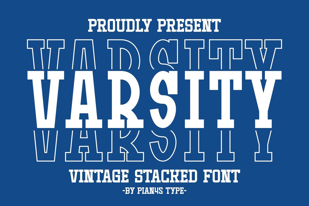 Шрифт Varsity Stacked
