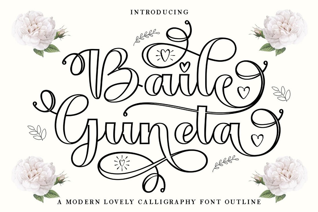 Шрифт Baile Guneta Outline